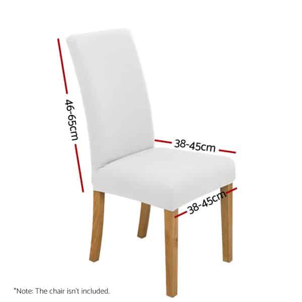 Artiss Dining Chair Covers 6x Slipcovers Spandex Stretch Banquet Wedding White - Image 2