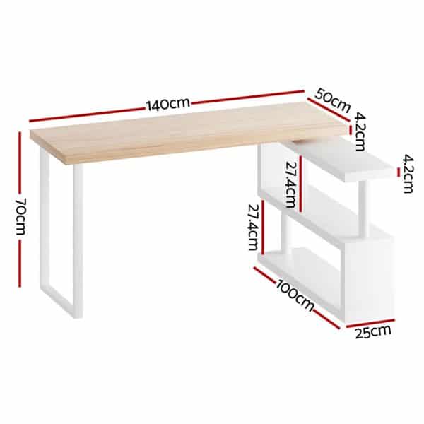 Artiss Computer Desk Bookshelf 140CM - Image 2