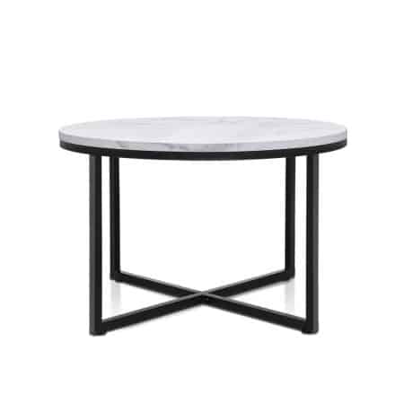 Artiss Coffee Table Round 70CM Marbel Effect