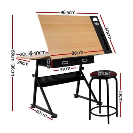Artiss Drawing Desk Drafting Table - Image 2