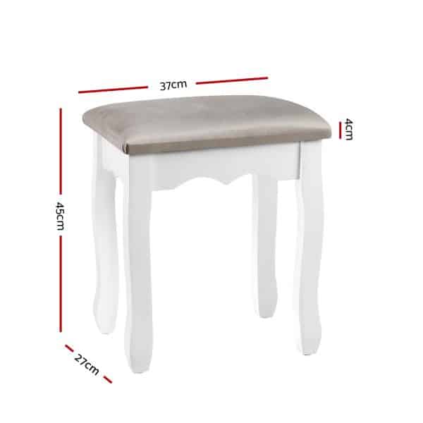 Artiss Dressing Table Stool Velvet Grey - Image 2