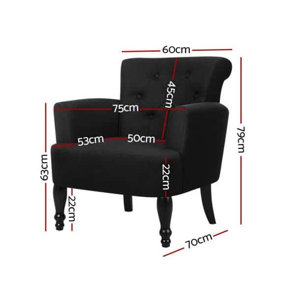 Artiss Armchair Wingback Charcoal Lothair - Image 2