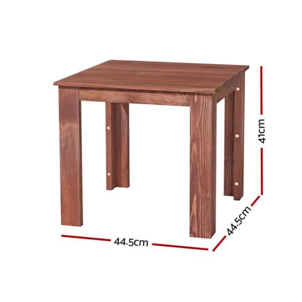 Gardeon Coffee Side Table Wooden Desk Outdoor Furniture Camping Garden Brown - Image 2