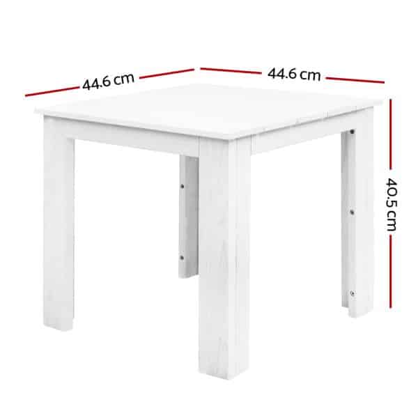 Gardeon Coffee Side Table Wooden Desk Outdoor Furniture Camping Garden White - Image 2