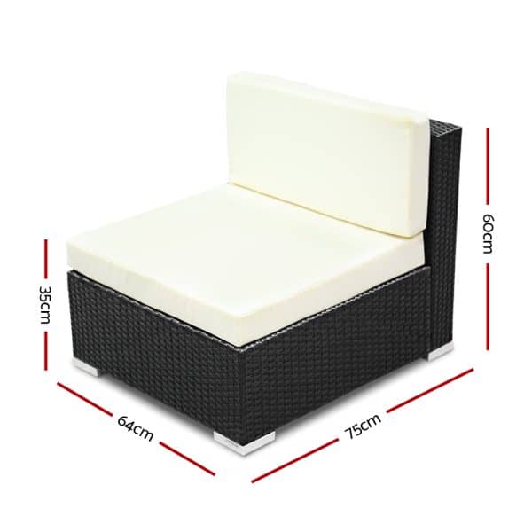 3PC Gardeon Outdoor Furniture Sofa Set Wicker Rattan Garden Lounge Chair Setting - Image 2