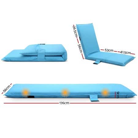 Artiss Floor Lounge Sofa Camping Chair Blue - Image 2