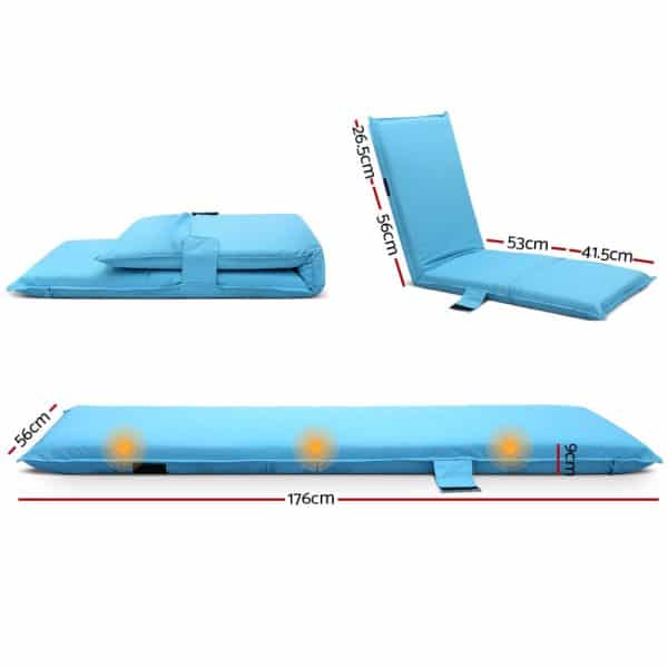 Artiss Floor Lounge Sofa Camping Chair Blue - Image 2