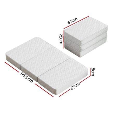 Giselle Bedding Foldable Mattress Folding Foam Cot Bed White - Image 2