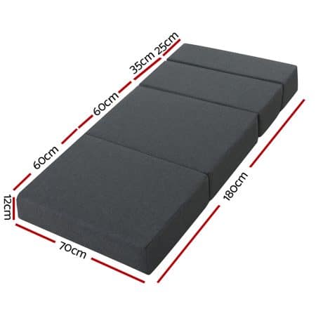 Giselle Bedding Foldable Mattress Folding Foam Bed Floor Mat Grey - Image 2