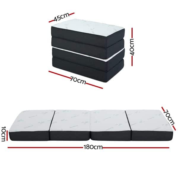 Giselle Bedding Foldable Mattress Folding Foam Sofa Bed Mat Bamboo - Image 2