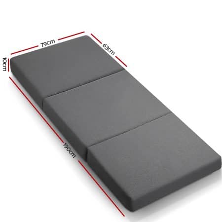 Giselle Bedding Foldable Mattress Folding Foam Bed Single Grey - Image 2