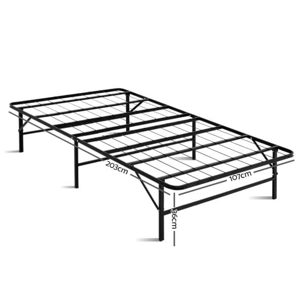 Artiss Folding Bed Frame Metal Base - King Single - Image 2