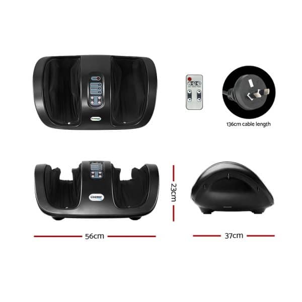 Livemor Foot Massager Shiatsu Massagers Electric Roller Kneading Calf Leg Black - Image 2