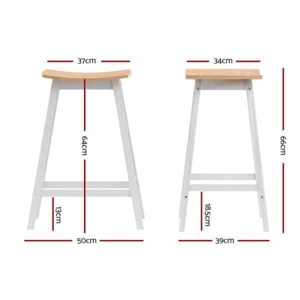 Artiss 2x Bar Stools Wooden Chairs Oak - Image 2
