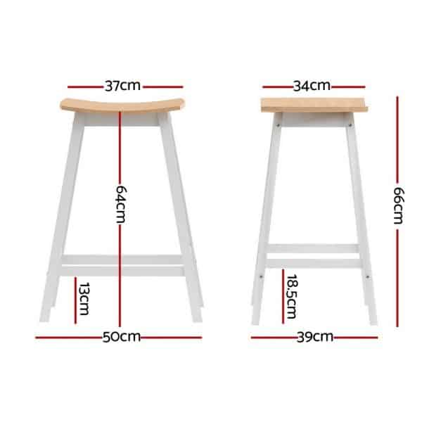 Artiss 4x Bar Stools Wooden Chairs Oak - Image 2