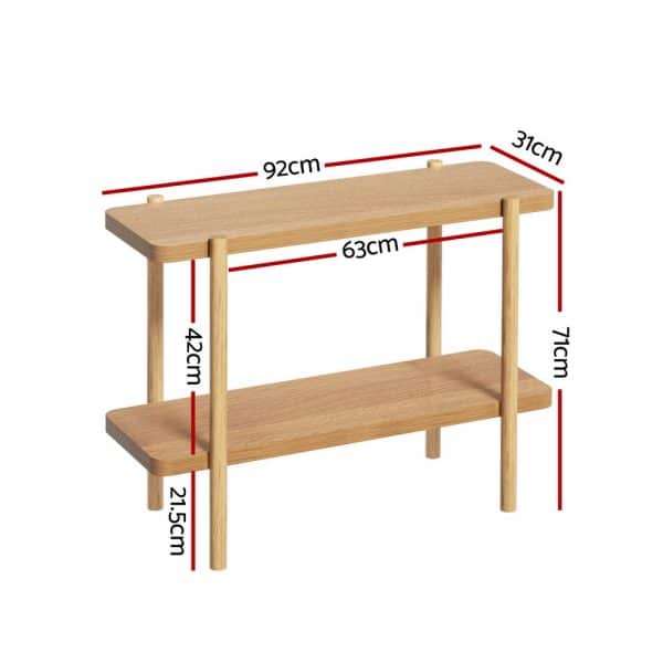 Artiss Console Table 92CM 2-tier Pine Sera - Image 2