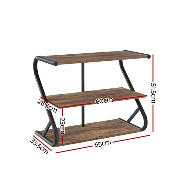 Artiss Shoe Rack Cabinet Shoe Storage Stand 3 Tiers Black - Image 2