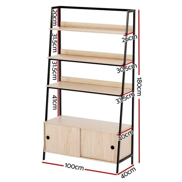 Artiss Bookshelf 5 Tier Cube Cabinet MIRA Oak - Image 2