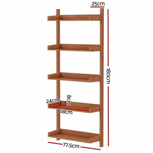 Artiss Bookshelf Floating Shelf  CAPIZ Oak - Image 2