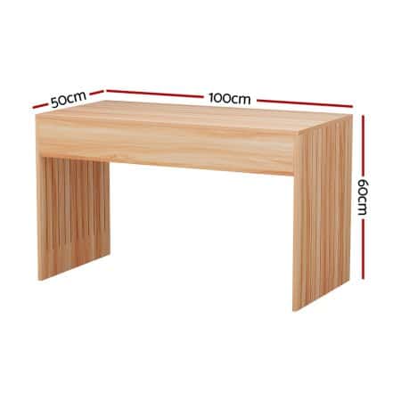 Artiss Coffee Table Rectangle Fluted Side 100CM - Image 2