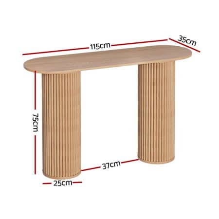 Artiss Console Table Oval 115CM Pine Blake - Image 2
