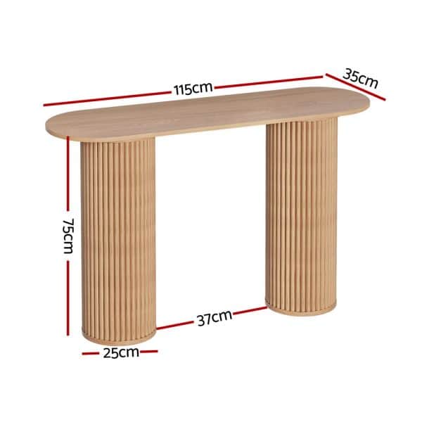 Artiss Console Table Oval 115CM Pine Blake - Image 2