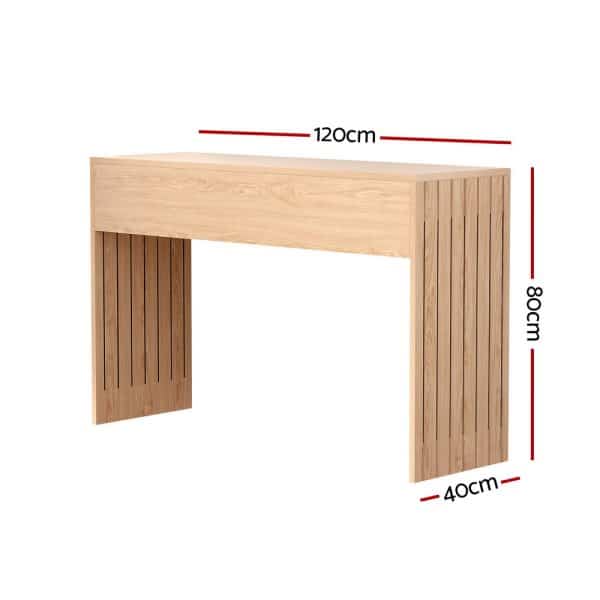 Artiss Console Table Hallway Fluted 120CM Pine - Image 2