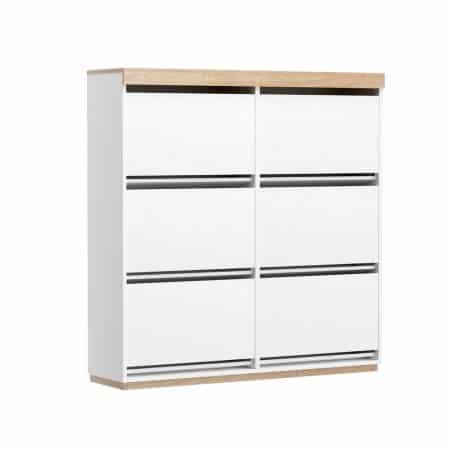 Artiss Shoe Rack Cabinet 3-Tier 45 Pairs White