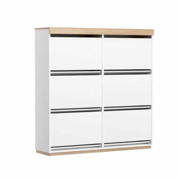 Artiss Shoe Rack Cabinet 3-Tier 45 Pairs White