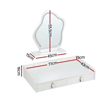 Artiss Dressing Table Floating LED White Daphne - Image 2