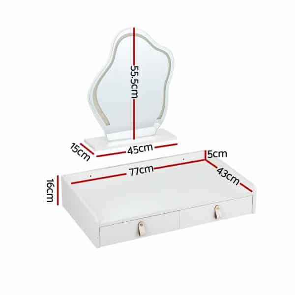 Artiss Dressing Table Floating LED White Daphne - Image 2