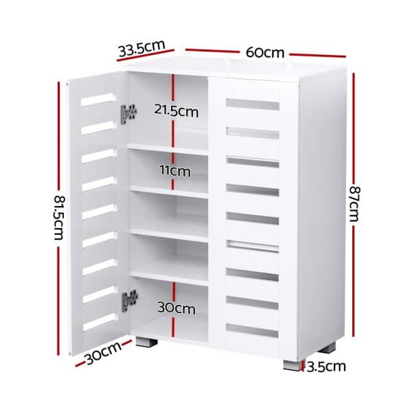 Artiss Shoe Rack Storage Cabinet 20 Pairs 5-tier White Alster - Image 2