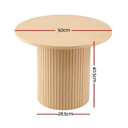 Artiss Coffee Table Round Fluted - Image 2
