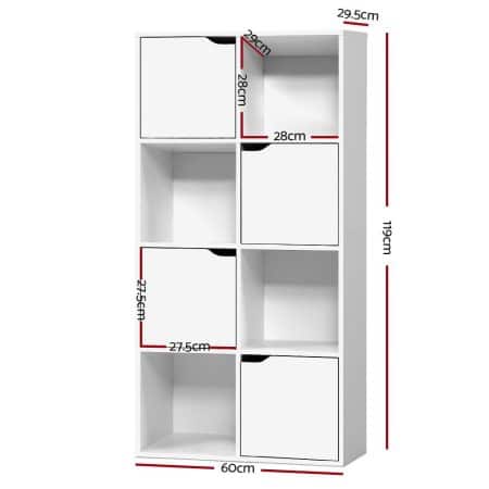 Artiss Bookshelf 8 Cube Shlef - DANA White - Image 2