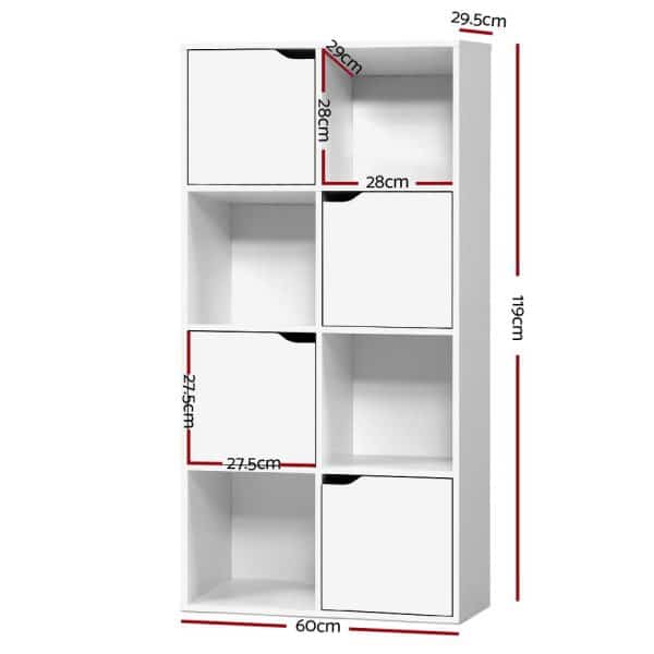 Artiss Bookshelf 8 Cube Shlef - DANA White - Image 2