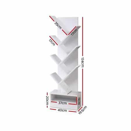 Artiss Tree Bookshelf 7 Tiers - ECHO White - Image 2