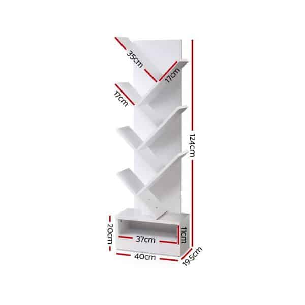 Artiss Tree Bookshelf 7 Tiers - ECHO White - Image 2