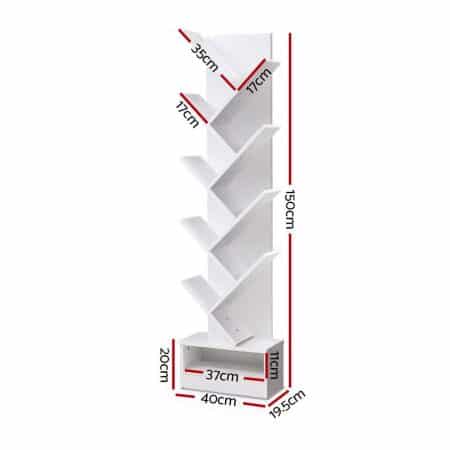 Artiss Tree Bookshelf 9 Tiers - ECHO White - Image 2