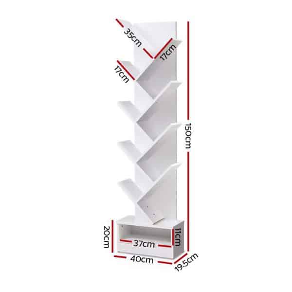 Artiss Tree Bookshelf 9 Tiers - ECHO White - Image 2