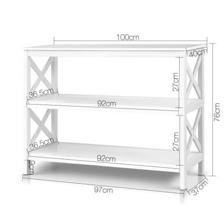 Artiss Console Table 3-tier White Polly - Image 2