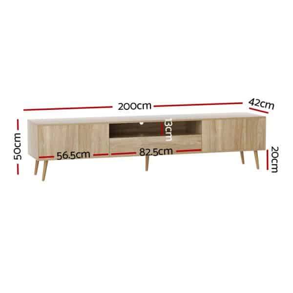 Artiss Entertainment Unit Alex TV Cabinet Storage Drawers 200CM - Image 2