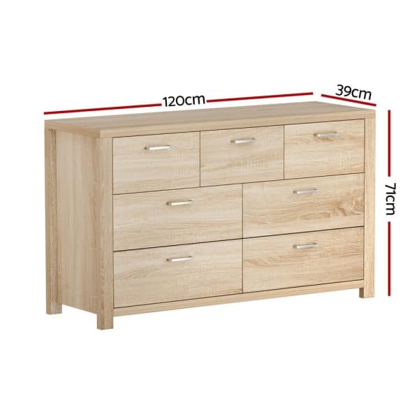 Artiss 7 Chest of Drawers - MAXI Pine - Image 2
