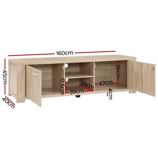 Artiss TV Cabinet Entertainment Unit 160cm Pine Maxi - Image 2