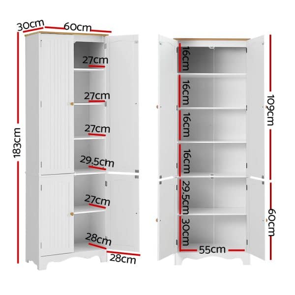 Artiss Buffet Sideboard 4 Doors - BERNE White - Image 2
