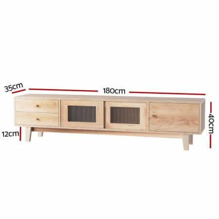 Artiss TV Cabinet Entertainment Unit Stand Storage Drawer 180CM - Image 2