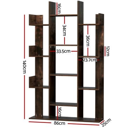 Artiss Tree-Shaped Bookshelf ROMI Walnut - Image 2
