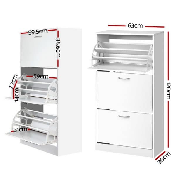 Artiss Shoe Rack Cabinet 36 Pairs Adjustable Shelves Ivy - Image 2