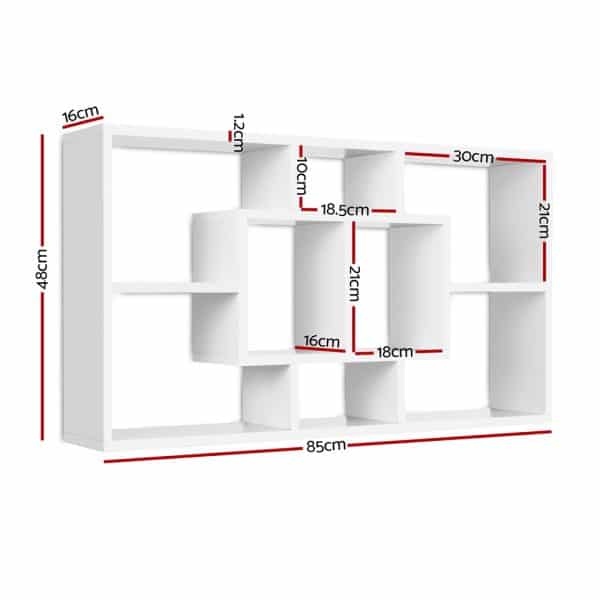 Artiss Floating Wall Shelves Bookshelf White - Image 2