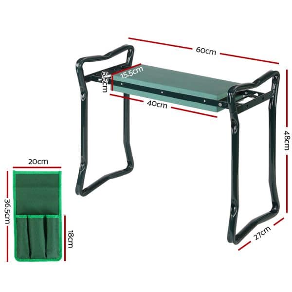 Gardeon Garden Kneeler 3-in-1 Padded Seat Stool Outdoor Bench Knee Pad Foldable - Image 2