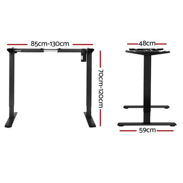 Artiss Electric Standing Desk Frame Only Height Adjustable 70KG Load Black - Image 2